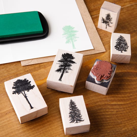 6 Pack: Trees Wood Stamp Set by Recollections™